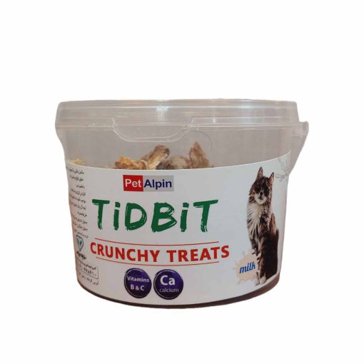 مکمل تشویقی گربه کرانچی با طعم شیر برند TiDBiT