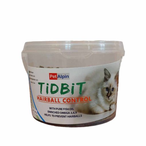 مکمل تشویقی گربه کنترل گلوله مویی برند TiDBiT