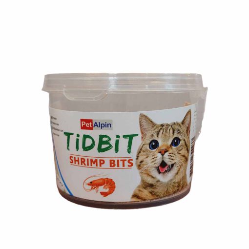 مکمل تشویقی گربه طعم میگو برند TiDBiT
